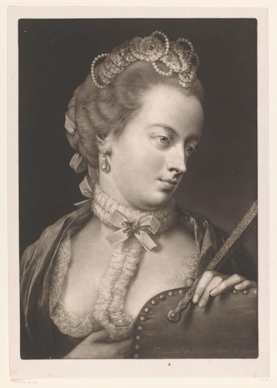 Woman with a Lace Collar, a Diadem and Fan (Life-sized Heads series) by Thomas Frye