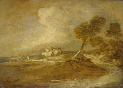 A Landscape with Horsemen by Thomas Gainsborough