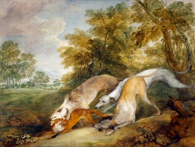 Greyhounds Coursing a Fox by Thomas Gainsborough