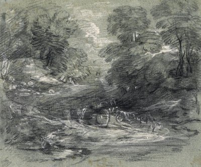 Landscape with Farm Cart on a Winding Track between Trees by Thomas Gainsborough