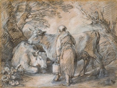 Milkmaid with Two Cows by Thomas Gainsborough
