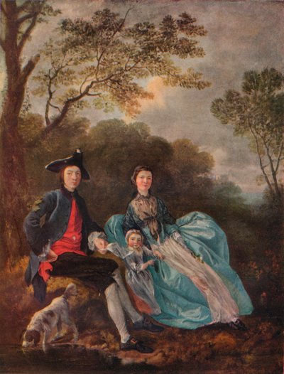 Portrait of the Artist with his Wife and Daughter, c1748 by Thomas Gainsborough