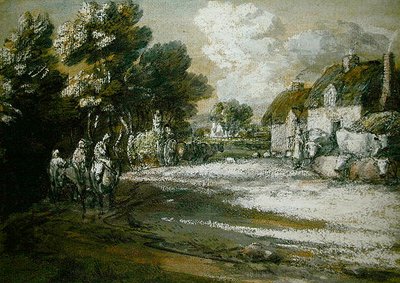 Travellers Passing a Village by Thomas Gainsborough