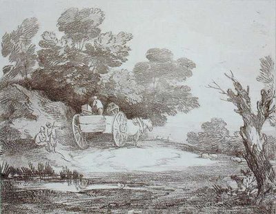 Wooded Landscape, Country Cart and Figures by Thomas Gainsborough
