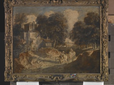 Wooded Landscape with Mounted Peasants by Thomas Gainsborough