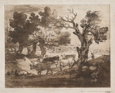 Wooded Landscape with Herdsman and Cows by Thomas Gainsborough