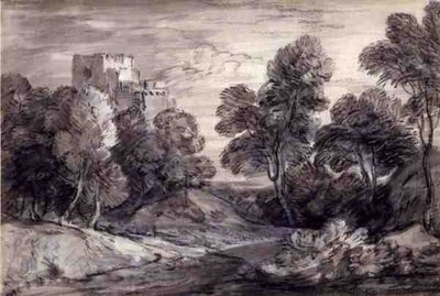 Wooded Landscape with a Castle by Thomas Gainsborough