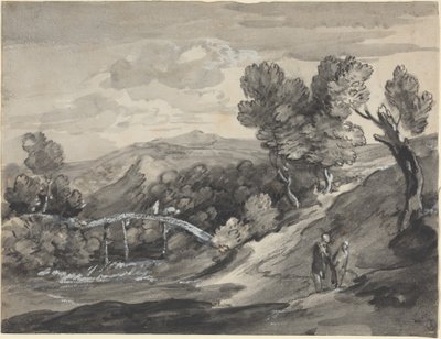 Wooded Upland Landscape with a Bridge by Thomas Gainsborough