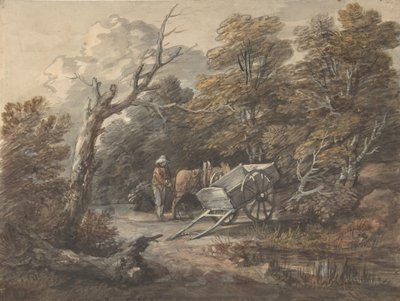 Woodland Scene with a Peasant, a Horse, and a Cart by Thomas Gainsborough