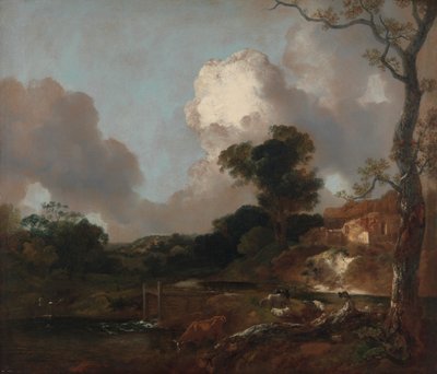 Landscape with Stream and Weir by Thomas Gainsborough RA