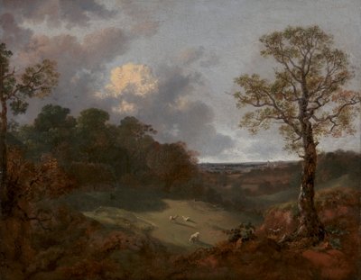 Wooded Landscape with a Cottage and Shepherd by Thomas Gainsborough RA