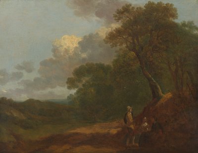 Wooded Landscape with a Man Talking to Two Seated Women by Thomas Gainsborough RA