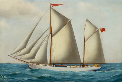 The Fore and Aft Schooner Grovehill in Full Sail by Thomas George Purvis