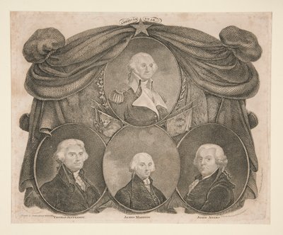 American Star, Washington, Jefferson, Madison, and Adams by Thomas Gimbrede