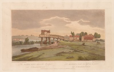 A Selection of Twenty of the Most Picturesque Views in Paris: The Water Mill above the Bridge at Charenton by Thomas Girtin