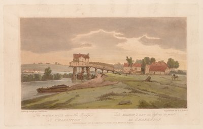 A Selection of Twenty of the Most Picturesque Views in Paris: The Water Mill Above the Bridge by Thomas Girtin