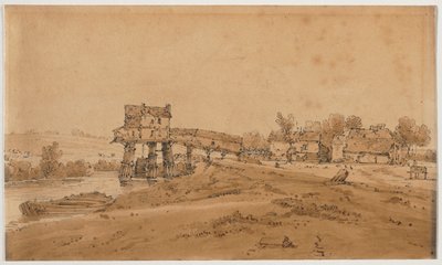 A Selection of Twenty of the Most Picturesque Views in Paris: The Watermill above the Bridge at Charenton by Thomas Girtin