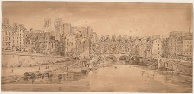 A Selection of Twenty of the Most Picturesque Views in Paris: View of Pont St. Michel, taken from Pont Neuf by Thomas Girtin