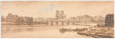 A Selection of Twenty of the Most Picturesque Views in Paris: View of Pont de la Tournelle and Notre Dame taken from the Arsenal by Thomas Girtin