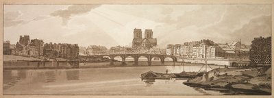 A Selection of Twenty of the Most Picturesque Views in Paris: View of Pont de la Tournelle & Notre Dame taken from the Arsenal by Thomas Girtin