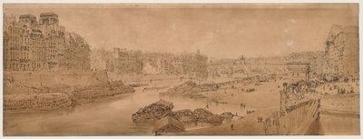 A Selection of Twenty of the Most Picturesque Views in Paris: View of the City with the Louvre taken from the Pont Marie by Thomas Girtin