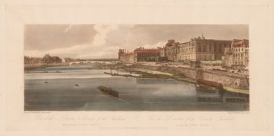A Selection of Twenty of the Most Picturesque Views in Paris: View of the Louvre & Bridge of the Thuilleries taken from Pont Neuf by Thomas Girtin