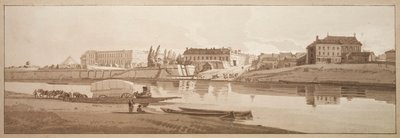 A Selection of Twenty of the Most Picturesque Views in Paris: View of the Palace & Village of Choisi on the Banks of the Seine by Thomas Girtin