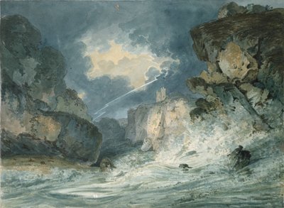 Dunstanburgh Castle, Northumberland, in a Thunderstorm by Thomas Girtin