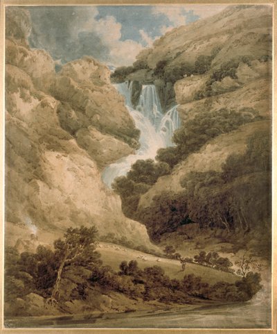 The Gorge of Wathenlath with the Falls of Lodore, Derwentwater by Thomas Girtin