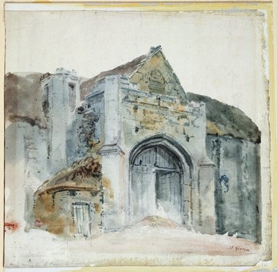 The Tithe Barn, Abbotsbury by Thomas Girtin