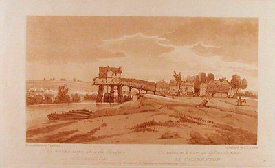 The Water Mill above the Bridge at Charenton by Thomas Girtin