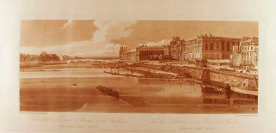 View of the Louvre and Tuileries Bridge Taken from Pont-Neuf by Thomas Girtin