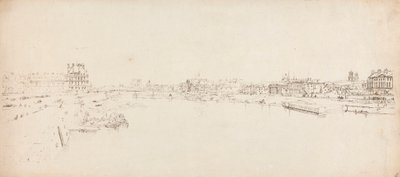 View of the Tuileries and Bridge taken from the Pont de la Concorde by Thomas Girtin
