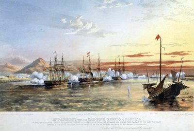 The naval attack against the Taiping rebels, in Nanjing by Thomas Goldsworth (after) Dutton