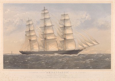 Clipper Ship Ambassador, A.1. 16 Years... William Lund Esquire & Others (Owners) William Walker Esquire (Builders) by Thomas Goldsworth Dutton