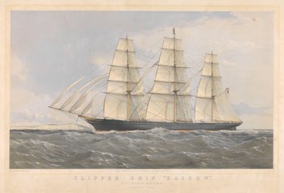 Clipper Ship Kaisow Outward Bound, January 1869 by Thomas Goldsworth Dutton