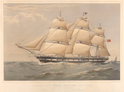 Clipper Ship True Briton 1100 Tons by Thomas Goldsworth Dutton