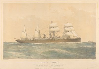 Steam ship Austral belonging to the Orient Steam Navigation Company Limited, c.1868-74 by Thomas Goldsworth Dutton