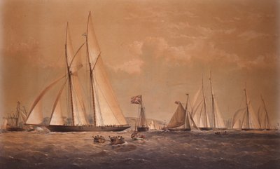 The Cambria Winning Anglo American Yacht Race by Thomas Goldsworth Dutton