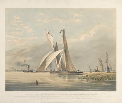 The Iron Yachts Mystery and Blue Belle in the Match Sailed May 23rd, 1843 by Thomas Goldsworth Dutton