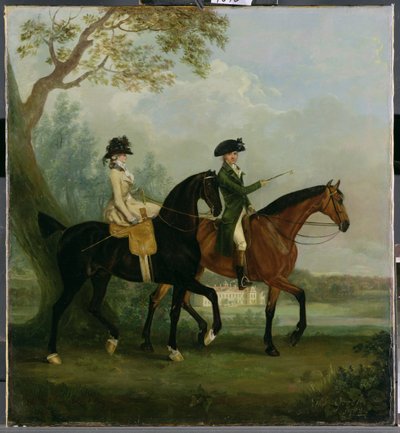 The Hon. Marcia Pitt Riding with her Brother, the Hon. George Pitt in the Park of Stratfield Saye House by Thomas Gooch