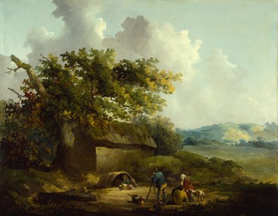 Peasants outside a Cottage by Thomas Hand