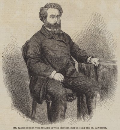 Mr James Hodges, the Builder of the Victoria Bridge over the St Lawrence by Thomas Harrington Wilson