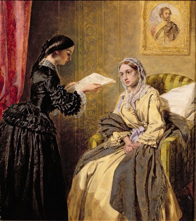 Searching the London Gazette for the list of the killed and wounded (after W. P. Frith) by Thomas Harrington Wilson
