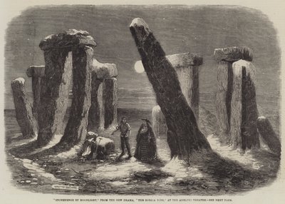 Stonehenge by Moonlight, from the New Drama, The Borgia Ring, at the Adelphi Theatre by Thomas Harrington Wilson