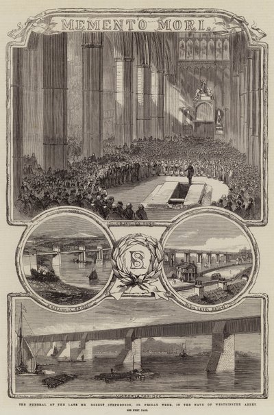 The Funeral of the Late Mr Robert Stephenson, in the Nave of Westminster Abbey by Thomas Harrington Wilson