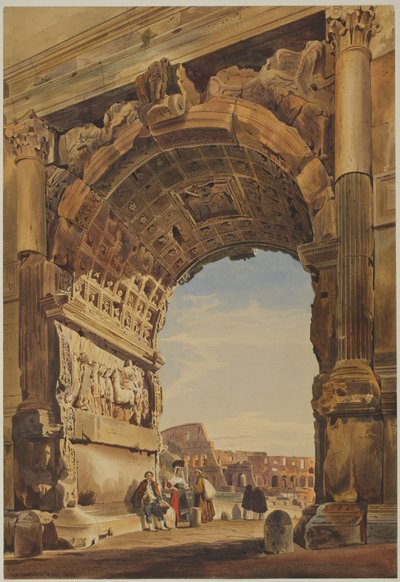 The Arch of Titus and the Coliseum, Rome by Thomas Hartley Cromek