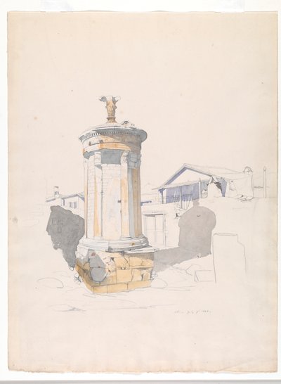 The Choregic Monument of Lysikrates, Athens by Thomas Hartley Cromek
