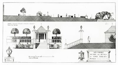 Southport: Section and Details of Upper Terrace and Walls, from Thomas Mawson