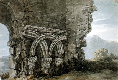 No.3204 Saxon Capitals in the Walls of the Church of the Hospice of St. James, Dunwich, Suffolk by Thomas Hearne